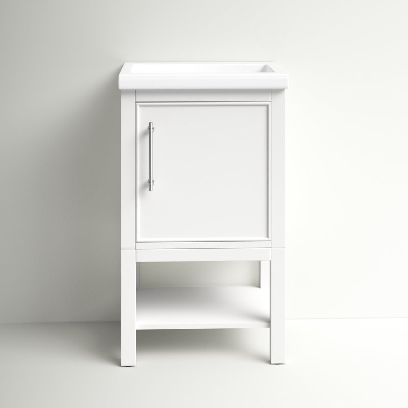 Ensemble de meuble-lavabo simple 20 po Jewell, Blanc / nickel brossé