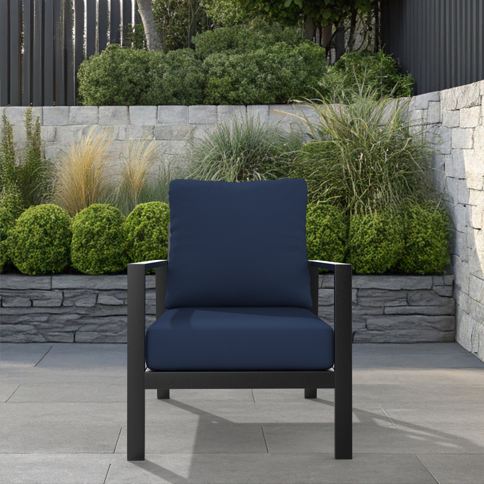 Amala 22" Sunbrella® Seat and Back Cushion, Canvas Navy Sunbrella® Canvas