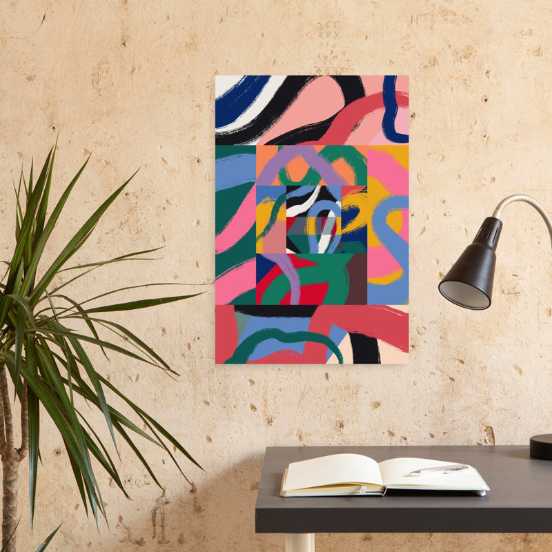 Art contemporain, art abstrait abstrait et coloré, H 24 po x l 16 po