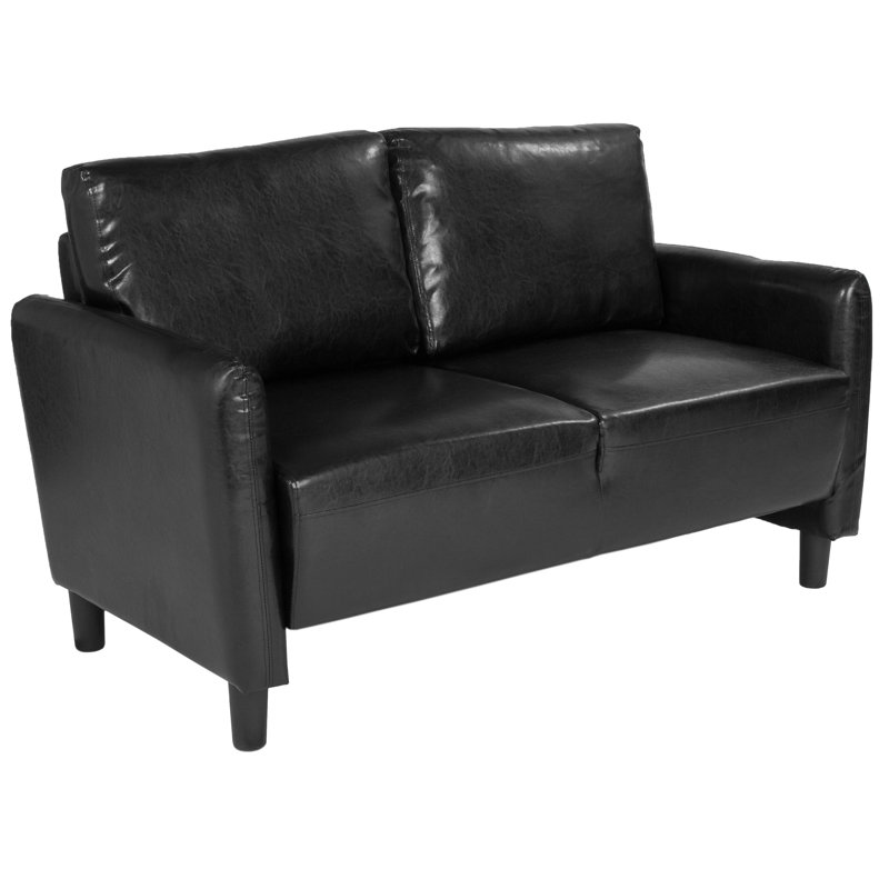 Causeuse Stellert, Similicuir noir