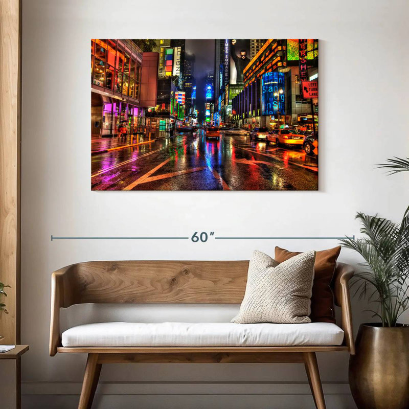 Ravi Times Square Rainy Night, 30" H x 45" W