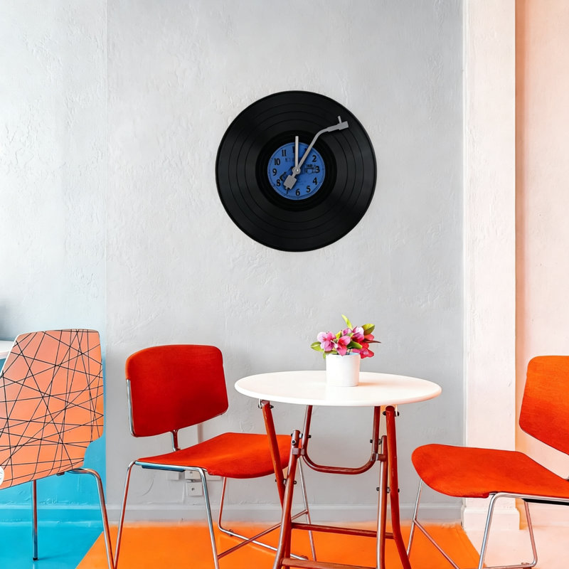 Horloge murale musicale à disque vinyle