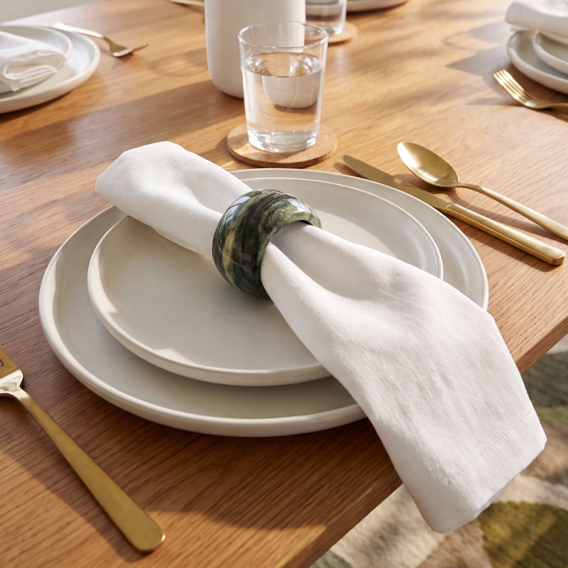 Round Marbled Resin Napkin Rings