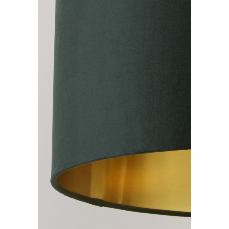 Velvet, Plastic And Mild Steel Traditional, Dark Green/Brushed Gold, 20 cm H x 30 cm W x 30cm D