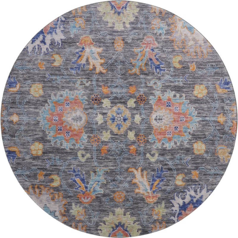 Premium Machine Washable Mayfield AMF2104 Global Rug, 3' x 5', Pewter
