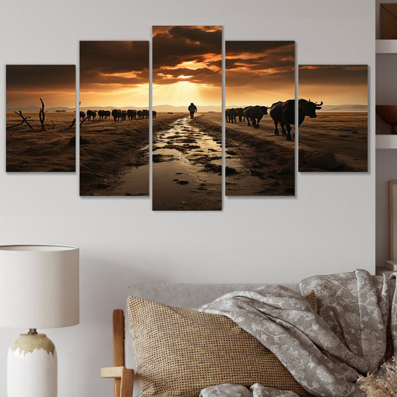 " Cattle Silent Horizon I " 5 - Pieces