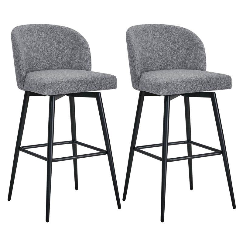 Tabouret de bar et de bar Benedit, Gris, Tabouret de bar (siège d'une hauteur de 30 po), 2