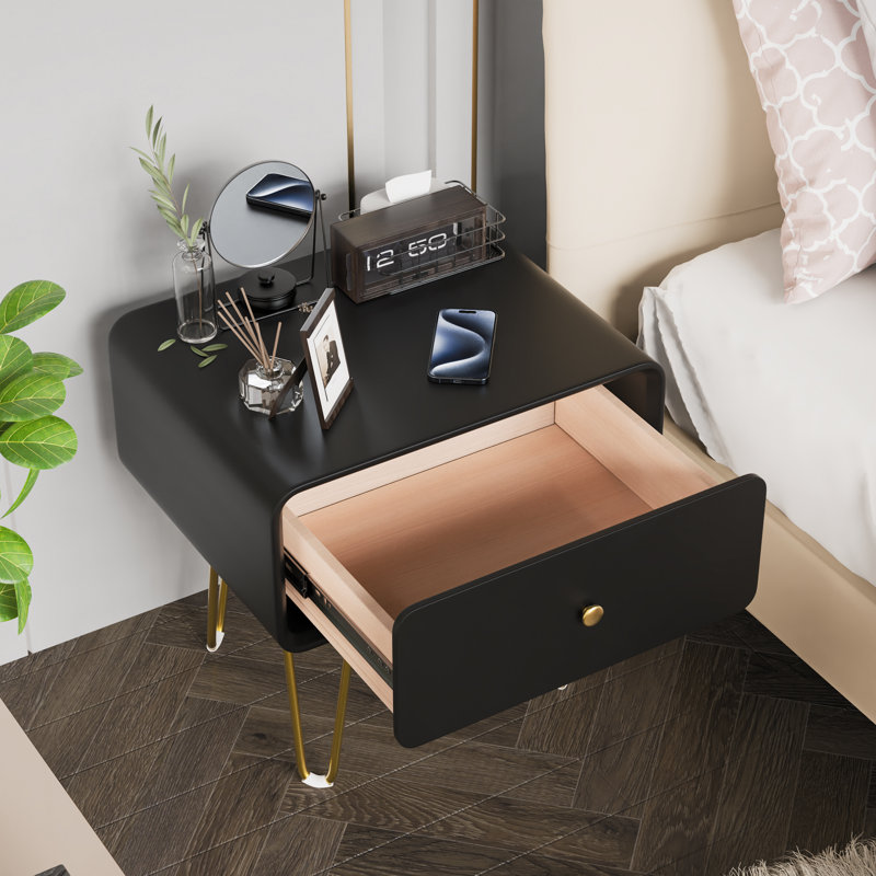 Table de chevet Aundreah, Noir