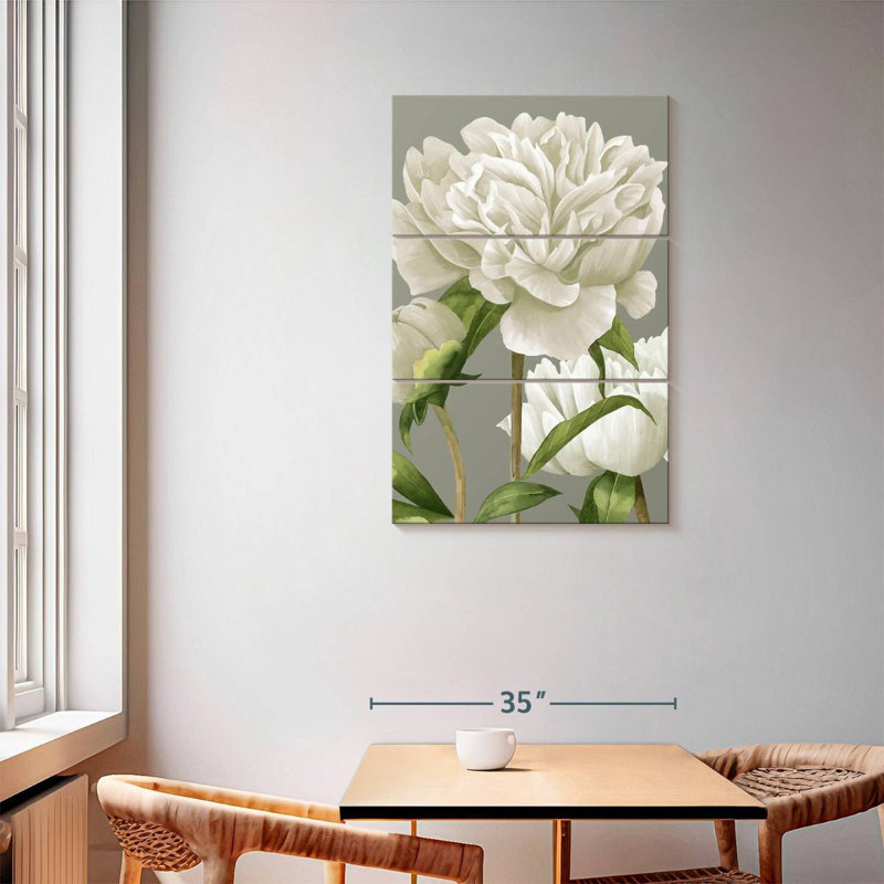 Pivoines blanches Harnek II, H 57 po x l 36 po