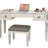 Mirrored Vanities Desk With Drawers, Bedroom Makeup Vanity Table Set With Mirror And Stool, Flip Up Dressing Table For Bedroom/Makeup Room