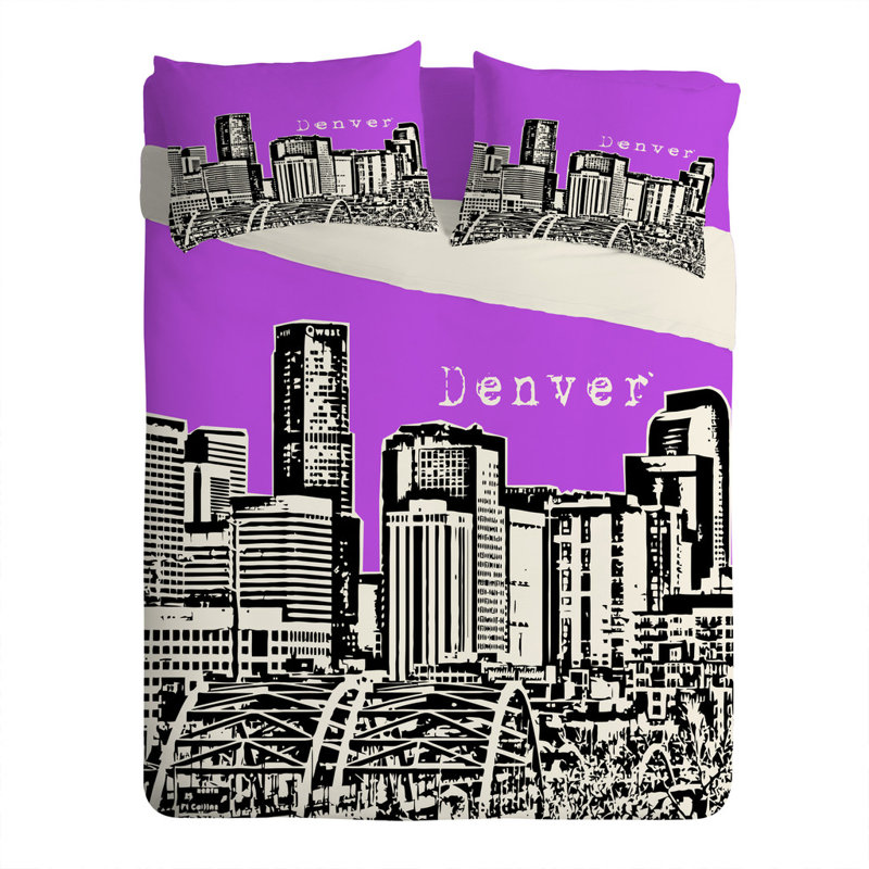 Bird Ave Denver Pillowcase, Purple, Standard