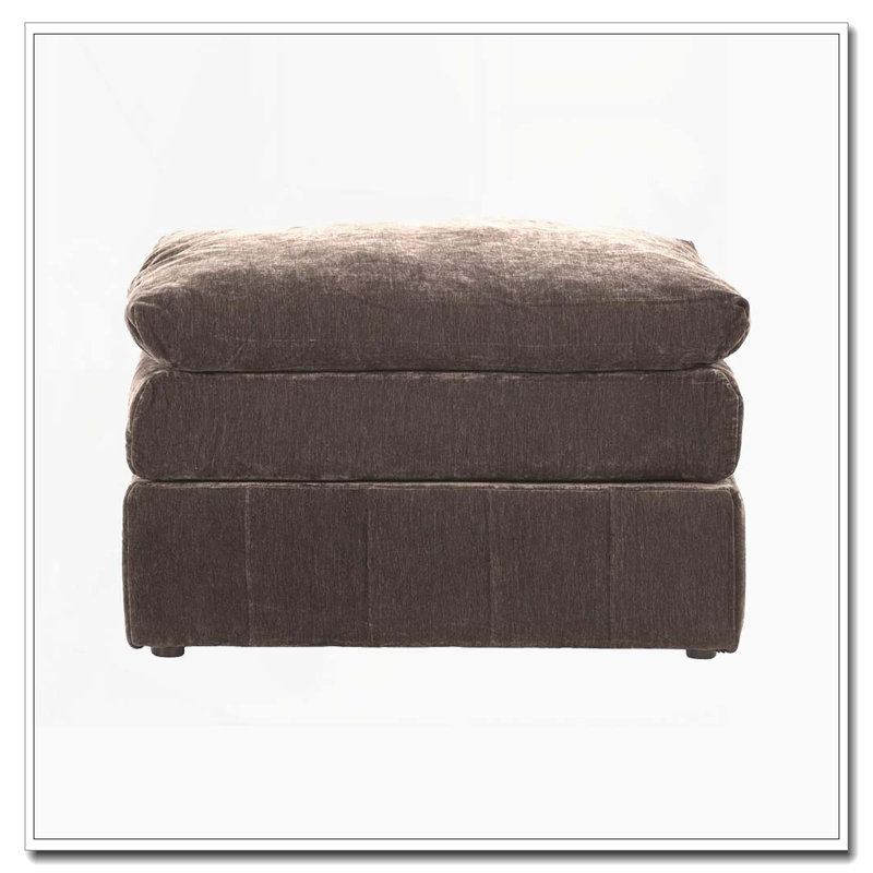 Repose-pieds modulaire contemporain avec coussin triple, Brun
