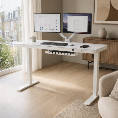 Adjustable Glass Top Metal Base