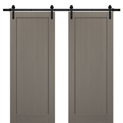 Quadro Paneled Manufactured Wood Barn Doors with Hardware