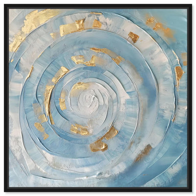 Toile dorée I, art abstrait bleu par Art Remedy