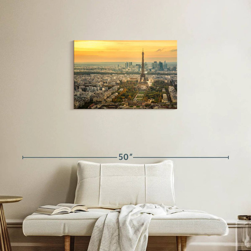 Nicci soleil couchant sur Paris, H 20 po x l 30 po