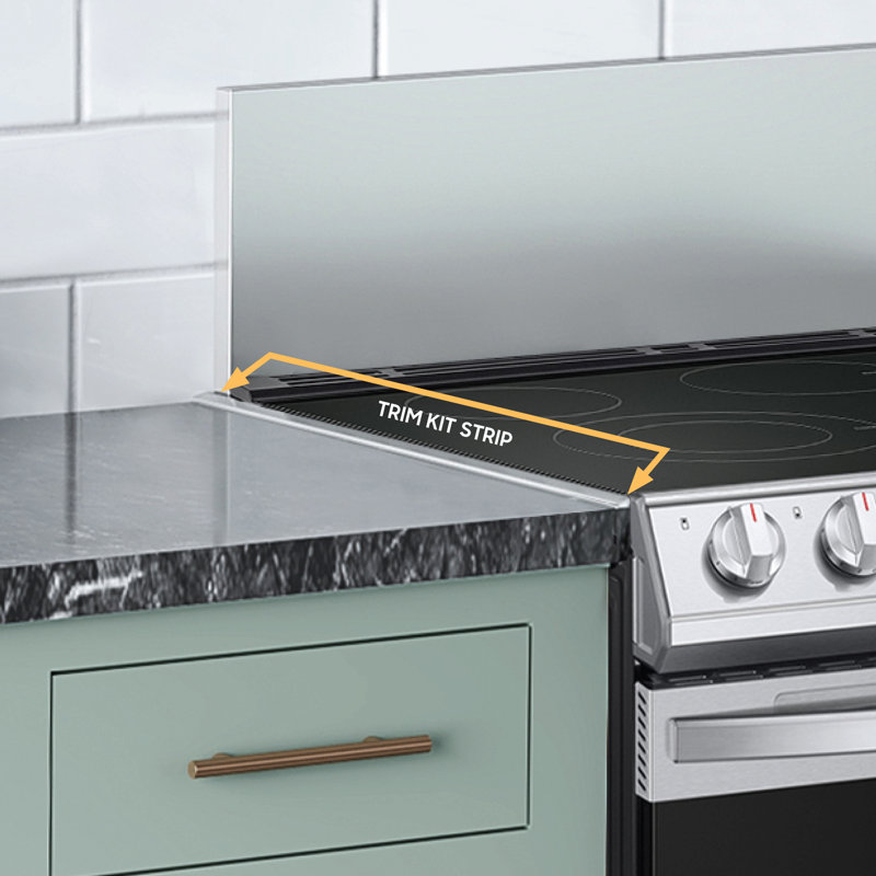 Samsung Trim Kit for 30” Slide in Range, 5 piece in Black Stainless Steel, Stainless Steel