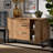 Reid Modern and Contemporary Industrial Wood and Metal 3-Drawer Sideboard Buffet