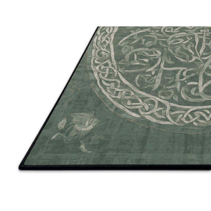 Tapis gris soyeux et moelleux, Rectangle 7 pi x 9 pi