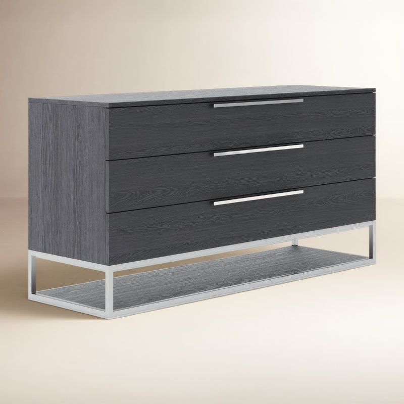 Commode 3 tiroirs Heloise, Gris foncé