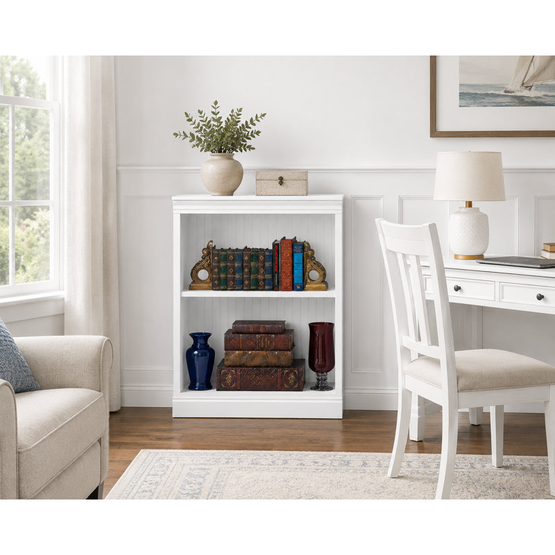 Sherita Bookcase, Bright White, (1 Shelf) 36” H x 32” W x 14.25” D