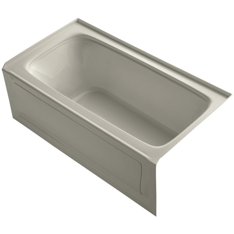 Bancroft® 60" x 32" Soaking Bathtub, Biscuit, Right