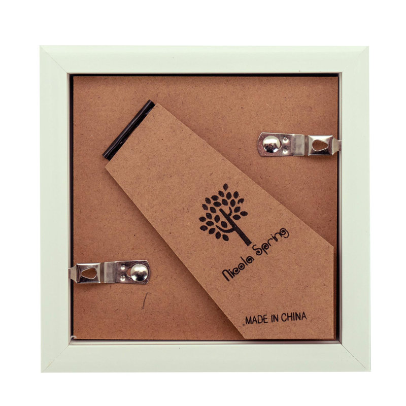 Nicola Spring - 3D Box Photo Frame - Mount, White/White, 12.5cm H x 12.5cm W x 3.5cm D