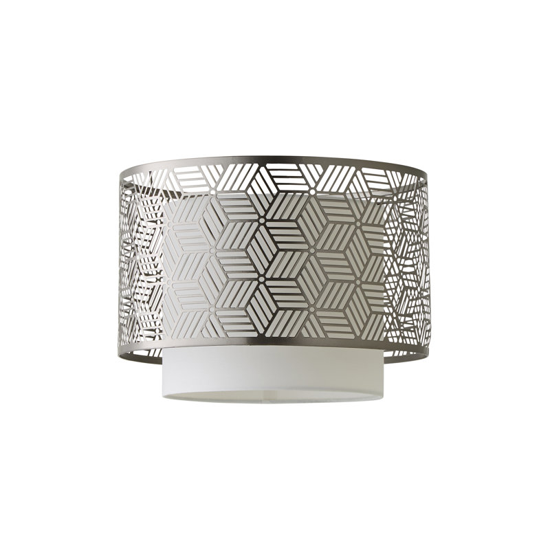 Eugene 24cm H Metal Drum Pendant Shade in Grey, Yes