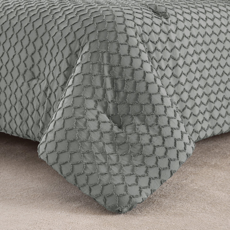 Ensemble d'édredon en microfibre , Grand édredon + 2 taies décoratives standard, Gris foncé