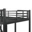 Lit mezzanine simple avec échelles, lit mezzanine simple en métal pour adultes, adolescents, enfants, amplement d'espace sous le lit et aucun sommier nécessaire, noir-130169948-130169946
