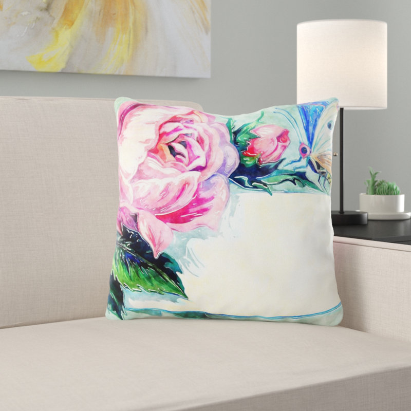 Coussin watercolour Cayenna, Microsuède, Intérieur