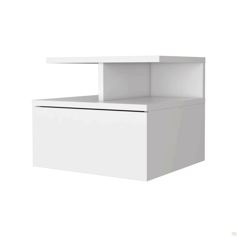 Table de chevet flottante 1 tiroir, Blanc