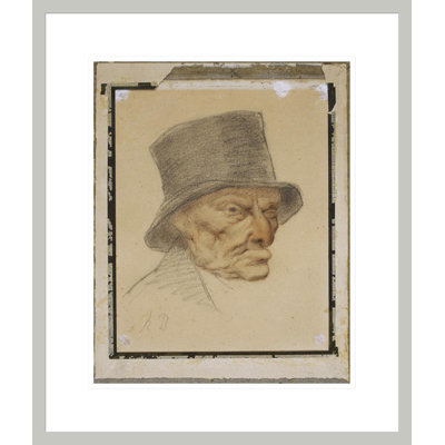 Head of an Old Man by Honoré Daumier -Framed Giclee Print