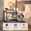 Table de bout Charging - Table d'appoint carrée 20 "avec prises USB et tablettes de rangement, chêne clair