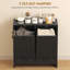 Armoire de rangement à linge inclinable avec paniers à 2 compartiments, noir
