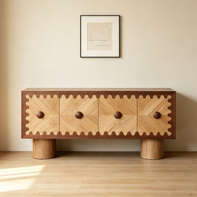 Buffet rétro en bois massif