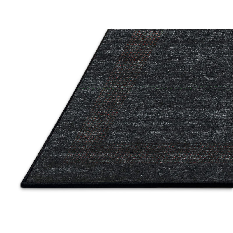 Tapis noir contemporain Ladetto, Rectangle 5 pi x 7 pi
