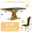 Ensemble de table de salle à manger luxueux noir et or avec 6 chaises de salle à manger en velours noir-276277712