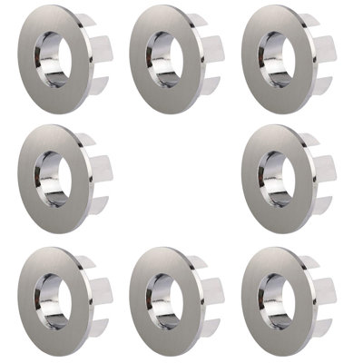 1.22 In. Sink Basin Vanity Trim Overflow Cover Brass Vessel Insert In Hole Round Caps (8-Pack)