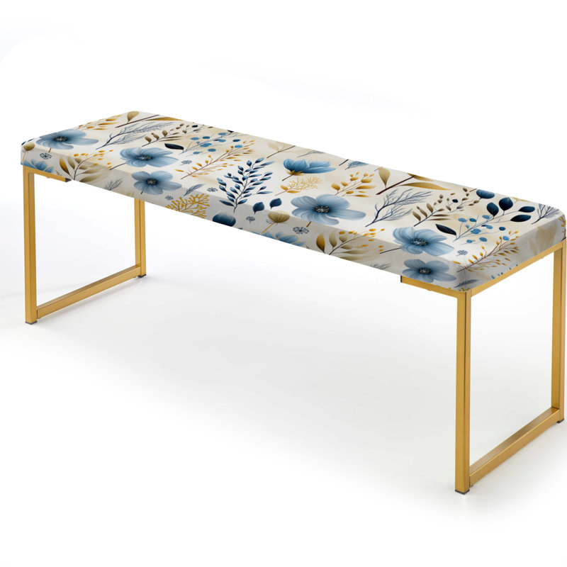 Coastal Plant Fusion - Plants Upholstered Gold Bench