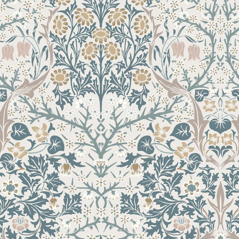 William Morris at Home 10m x 52cm Texture Matte Wallpaper Roll, Blue