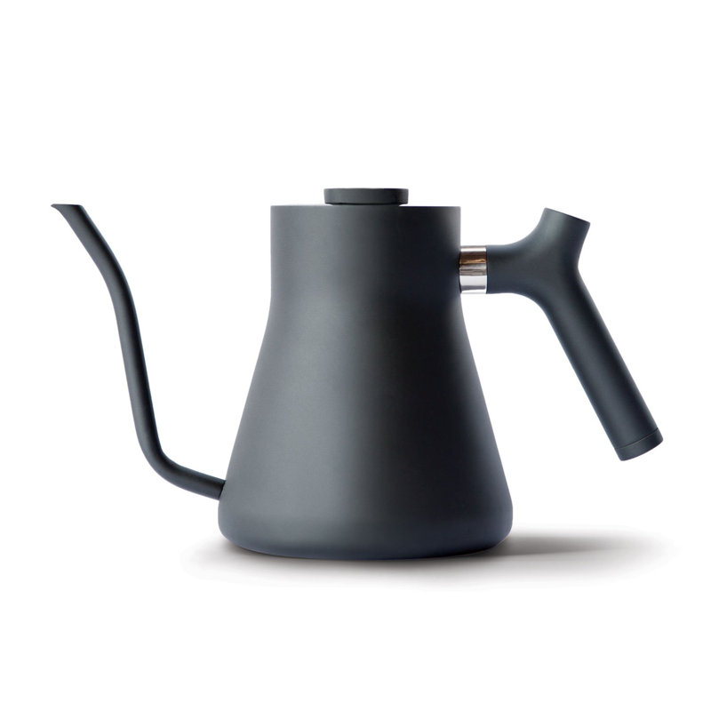 Matte Black Stainless Steel Gooseneck Pour-Over Kettle with Thermometer