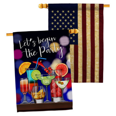 Drapeau de maison 40 po x 28 po Begin the Party
