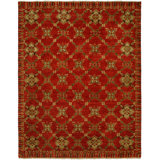 Hershel Wool Trellis Area Rug in Red