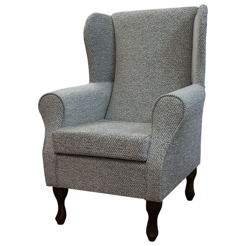74cm Wide Tufted Wingback Chair, Light Grey
