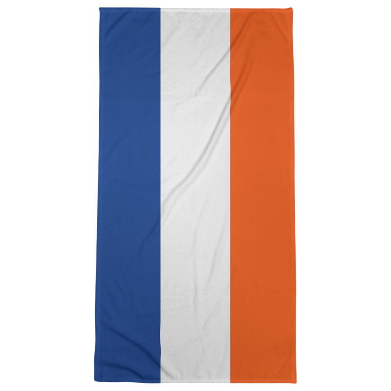 Lightweight Beach Towel, Microfiber, Royal Blue/White/Orange