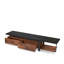 Elegant Tv Stand In Walnut And Black For 55" Flat Screen Televisions With Shelf Space Option & Open Compartments Entertainment