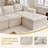 Multifunctional Chenille Sofas, Spacious L-shape With Movable Ottoman For Home