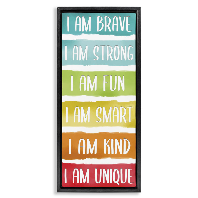 "Fun Inspirational Rainbow" par Grain, Cadre flottant noir de jais, H 25 po x l 11 po