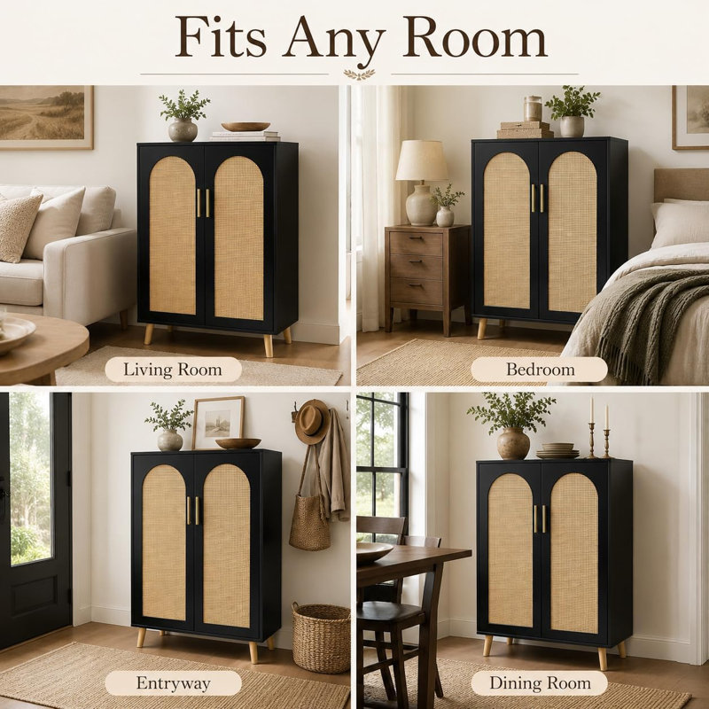 60cm Sideboard, Black